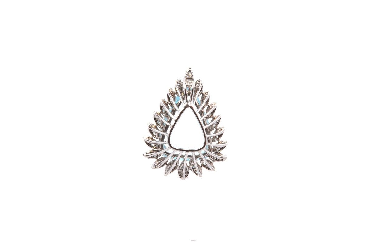 Vintage Aquamarine And Diamond Pendant-photo-3