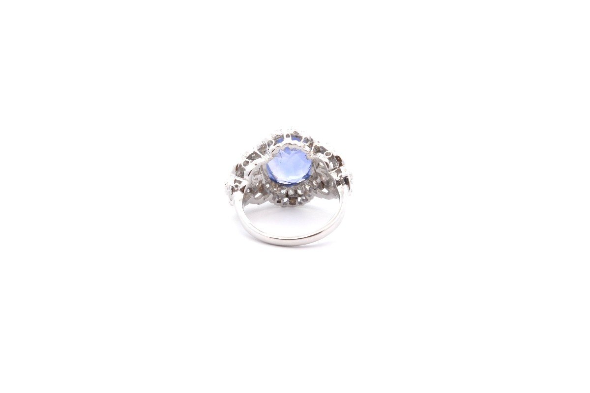 Vintage 6.51ct Sapphire And Diamond Ring-photo-1