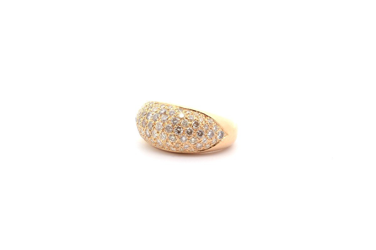 Bague Jonc Diamants En Or Jaune 18k-photo-4