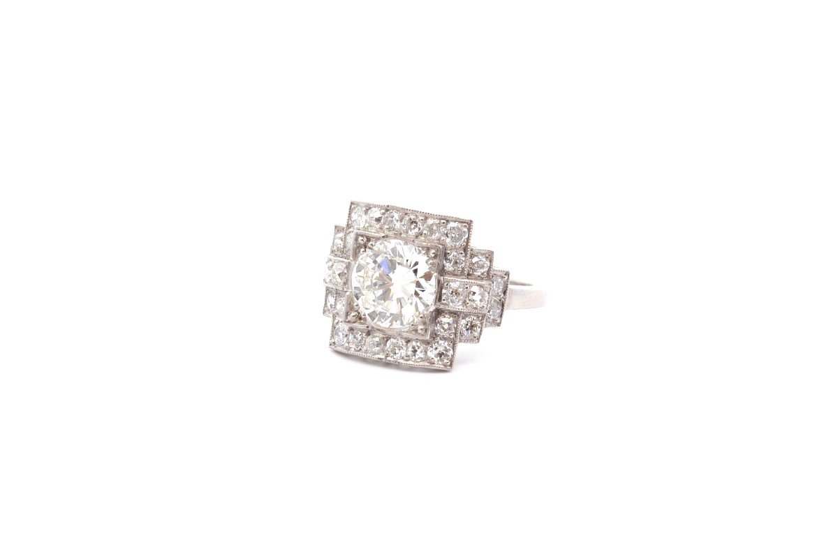 Art Deco Diamond Ring H/vvs2 1.85cts