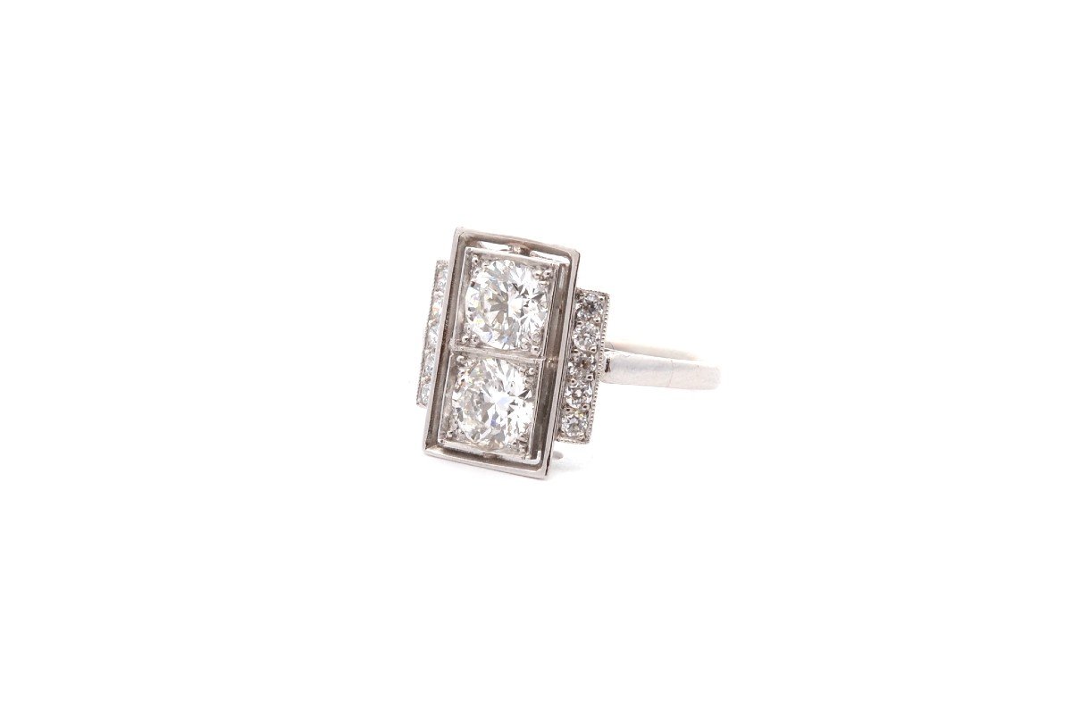 Bague Vintage Diamants En Platine