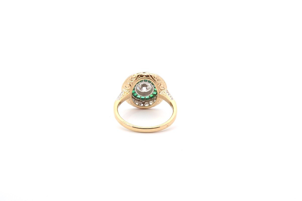 Art Deco Diamond And Emerald Ring-photo-1