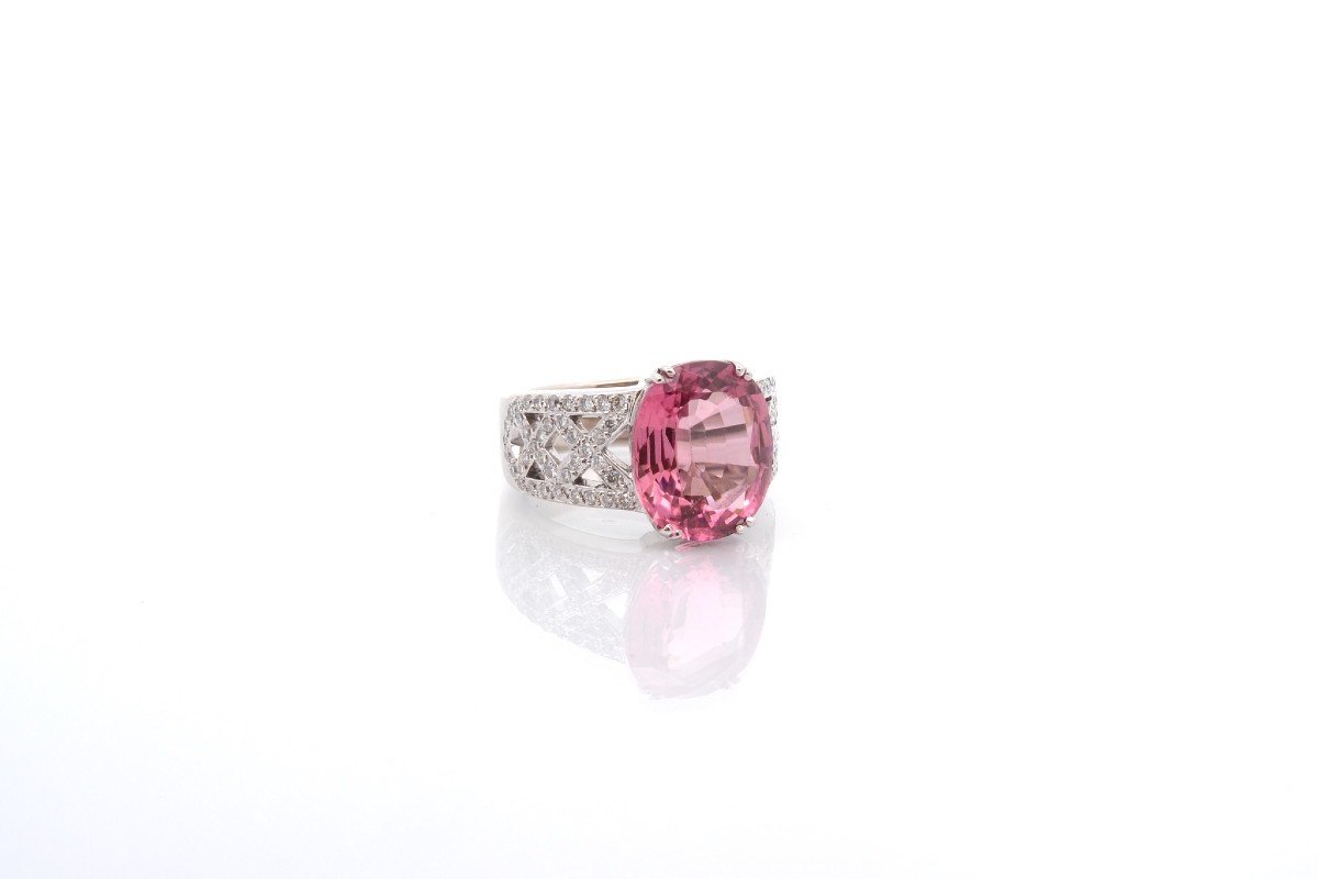 Bague Tourmaline Et Diamants En Or 18k-photo-3