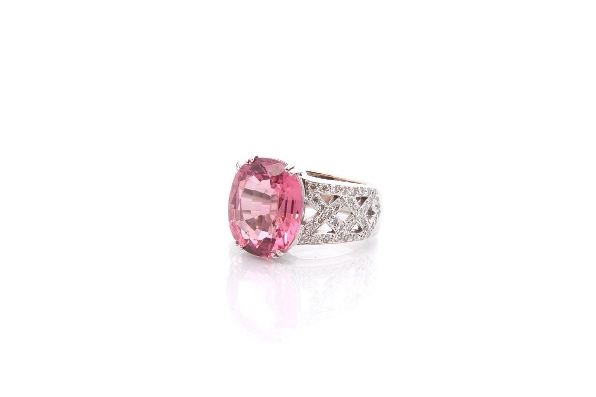 Bague Tourmaline Et Diamants En Or 18k