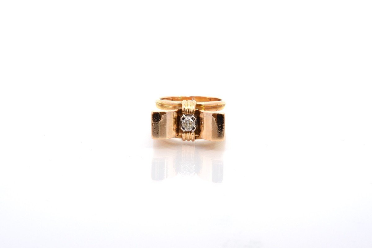 Vintage Diamond Ring In 18k Gold-photo-2