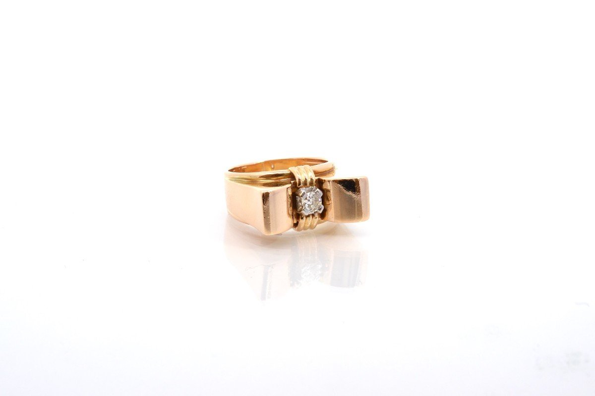 Vintage Diamond Ring In 18k Gold-photo-3