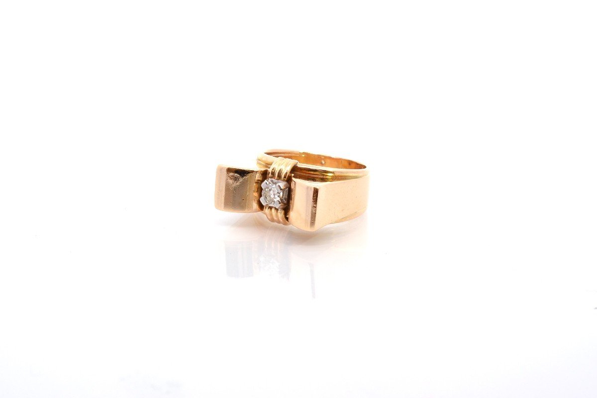 Vintage Diamond Ring In 18k Gold-photo-4