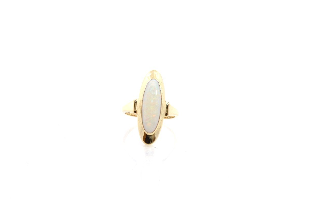 Bague Vintage Opale En Or 14k-photo-2