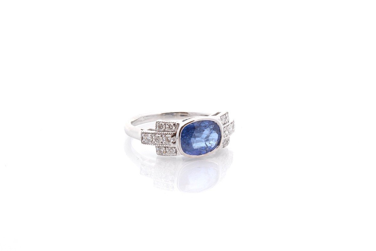 2.42cts Unheated Burmese Sapphire And Diamond Ring-photo-3