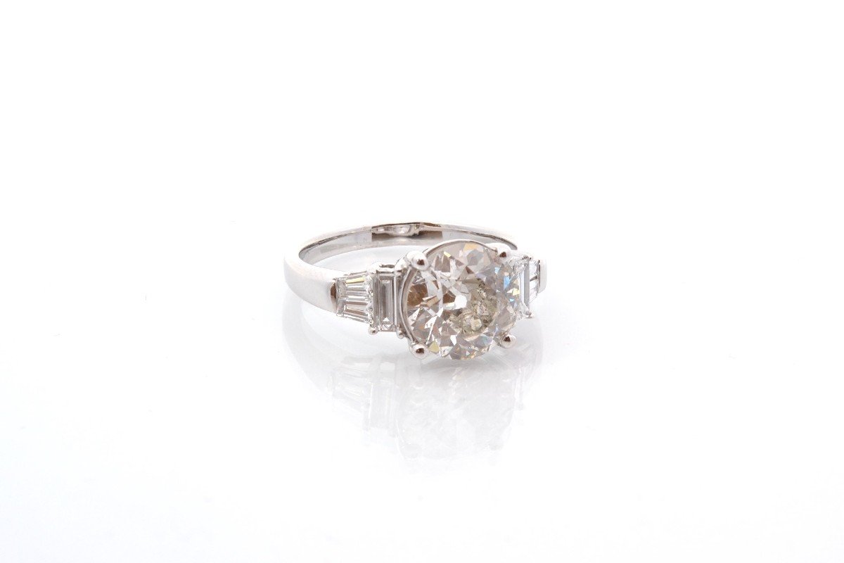  Bague Diamant De 2,66cts J / P1 En Or 18k-photo-3