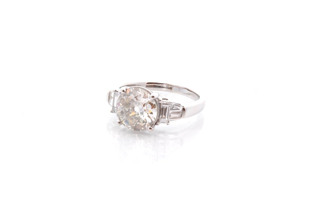  Bague Diamant De 2,66cts J / P1 En Or 18k-photo-4