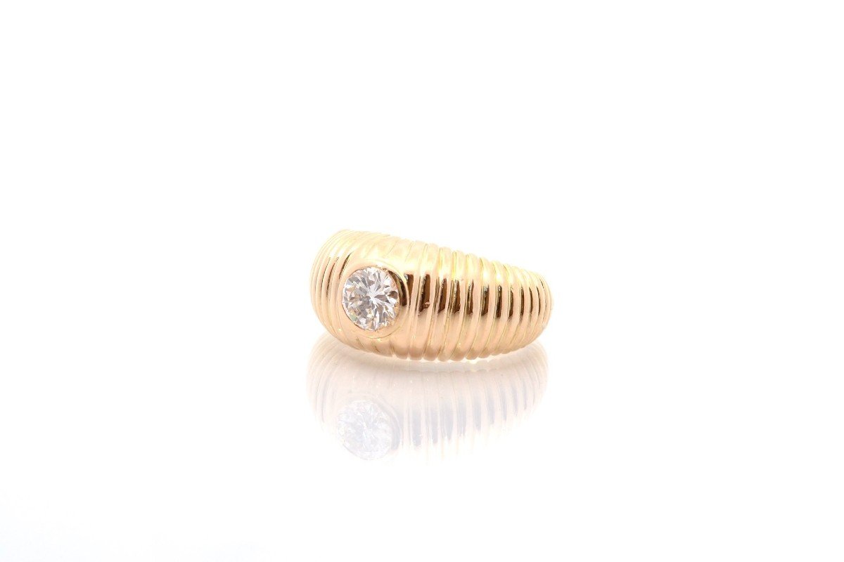 Bague Diamant En Or Jaune 18k-photo-4