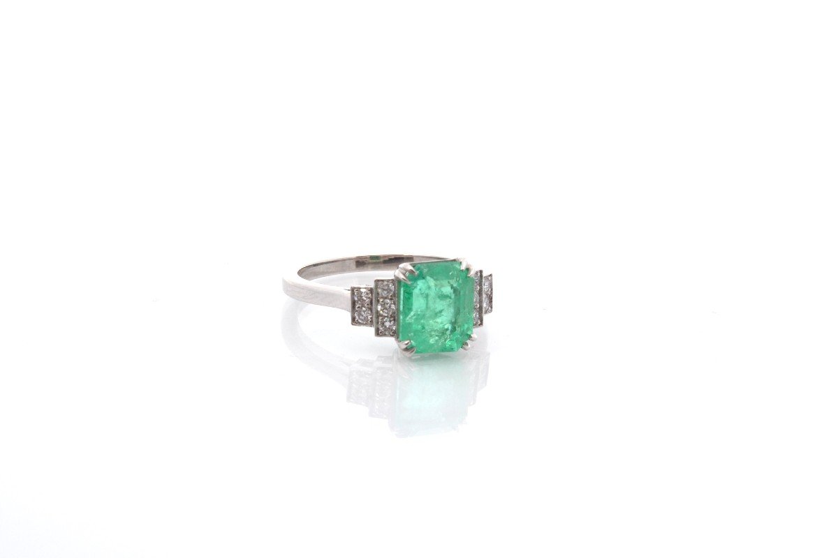 Bague émeraude De 2,44cts Et Diamants-photo-3