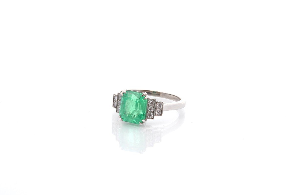 Bague émeraude De 2,44cts Et Diamants-photo-4