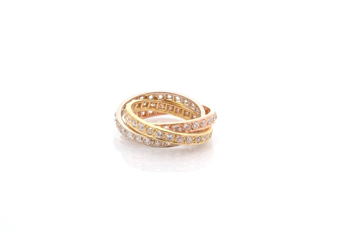 Bague Trois Anneaux Diamants En Or 18k-photo-2