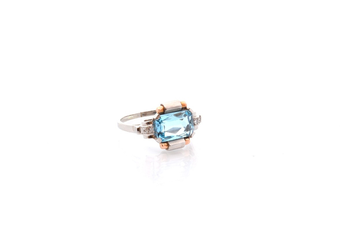 Vintage Aquamarine And Diamond Ring-photo-3