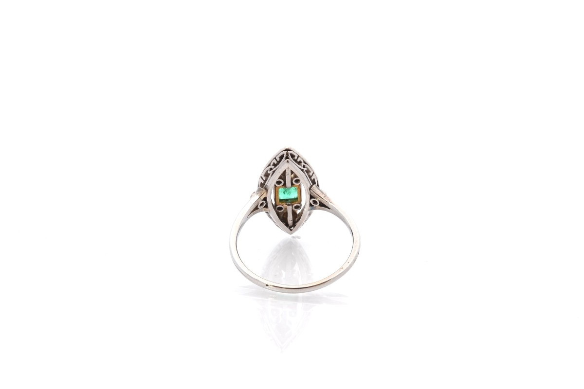 Vintage Emerald, Diamond And Pearl Ring-photo-1