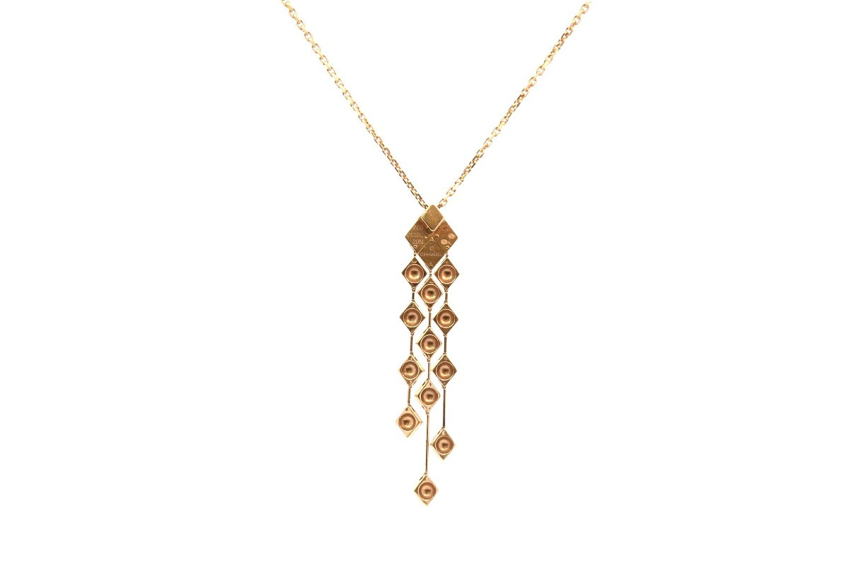 Chanel Signed Necklace In 18k Gold-photo-3
