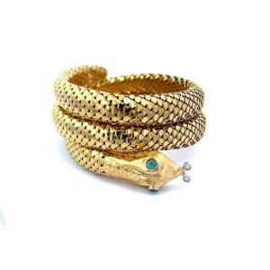 Bracelet Serpent En Or Jaune 18k