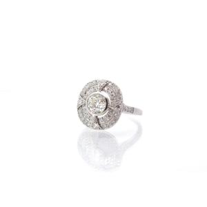 Art Deco Style Diamond Ring In Platinum