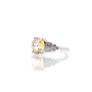 Vintage Yellow Sapphire And Diamond Ring