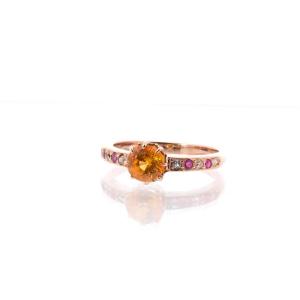 Yellow Sapphire, Diamonds And Pink Sapphires Ring