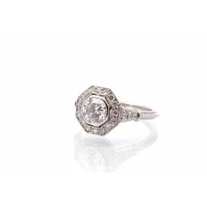 Bague Diamant De 0,94 Ct H/si1 En Platine