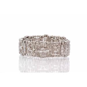 Art Deco Diamond Bracelet In Platinum