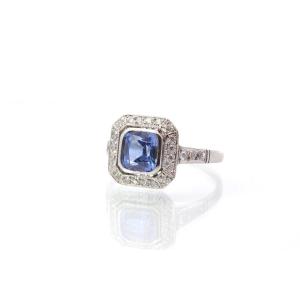 Vintage Art Deco Sapphire And Diamond Ring