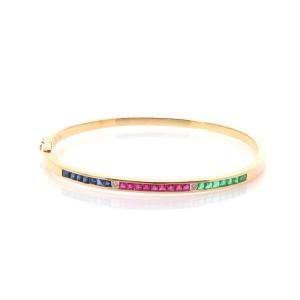 Diamond, Sapphire, Rubies And Emerald Bracelet