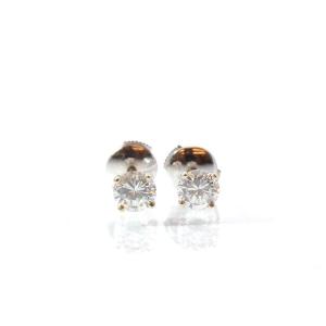 Boucles D’oreilles Puces Diamants De 0,44ct