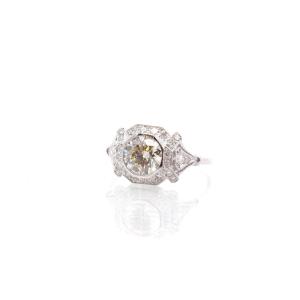 1.26 Cts L/vs2 Diamond Ring In Platinum