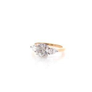 1.88 Cts H/si2 Diamond Ring In Gold And Platinum