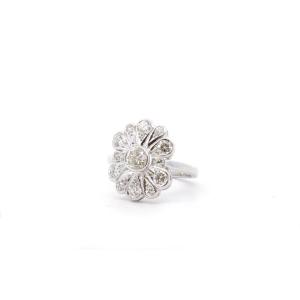 Bague Diamants En Or Blanc 14k