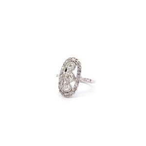 Art Deco Diamond Ring In Platinum