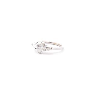 Bague Diamant Poire 1ct D/si2 En Or 18k