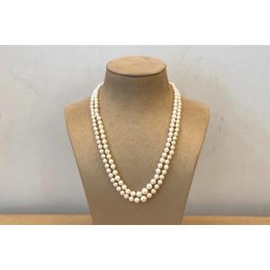 Collier Perles De Culture Et Fermoir En Or 18k