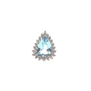 Vintage Aquamarine And Diamond Pendant