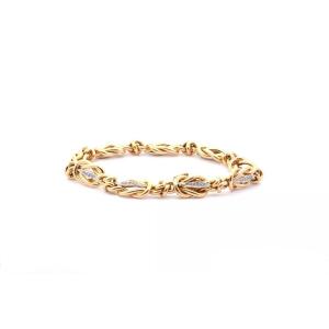 Antique Diamond Bracelet In 18k Yellow Gold