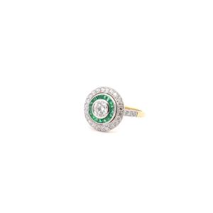 Art Deco Diamond And Emerald Ring