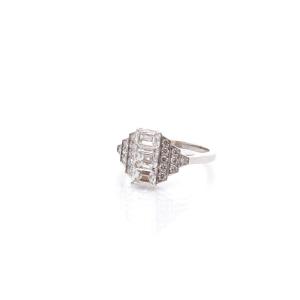 Art Deco Emerald Cut Diamond Ring