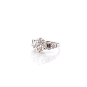 Bague Diamant De 3,18cts En Platine