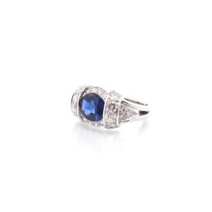 Vintage 2.04ct Sapphire And Diamond Ring