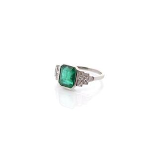 Vintage 2.65ct Emerald And Diamond Ring