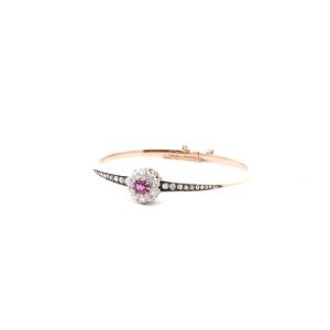 Bracelet Vintage Rubis Et Diamants En Or 18k