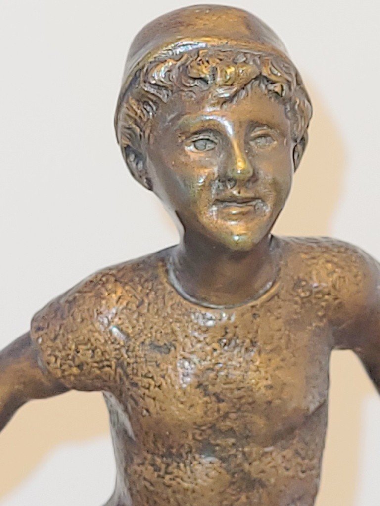 "young Footballer" Bronze By P. Lamy - Art Deco Period-photo-1