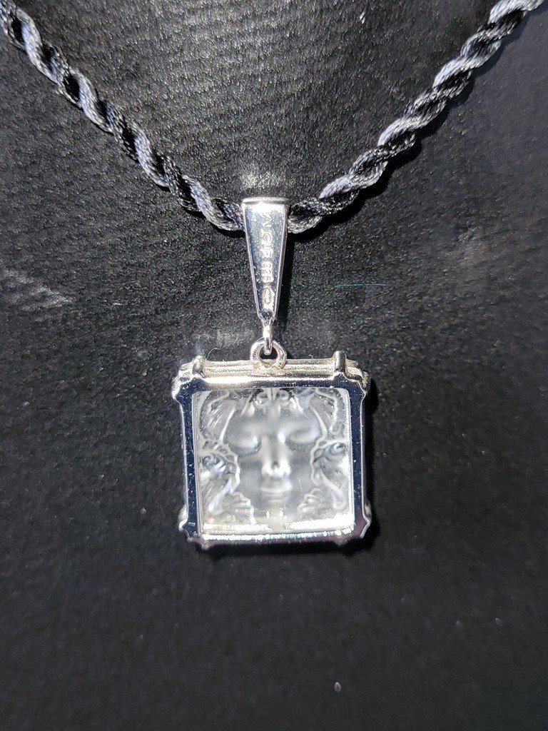 Pendentif  " ARÉTHUSE " en  Argent Massif  &  Cristal  de chez Lalique  -photo-4