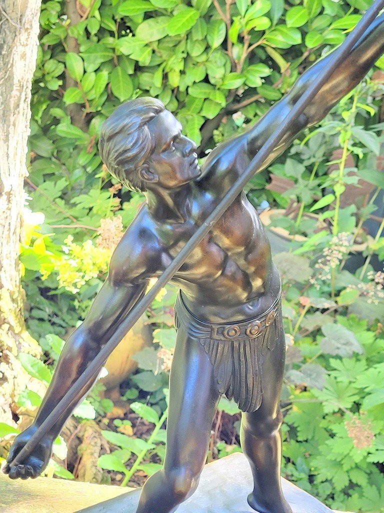 Demeter Chiparus "the Javelin Thrower" Art Deco Bronze-photo-4