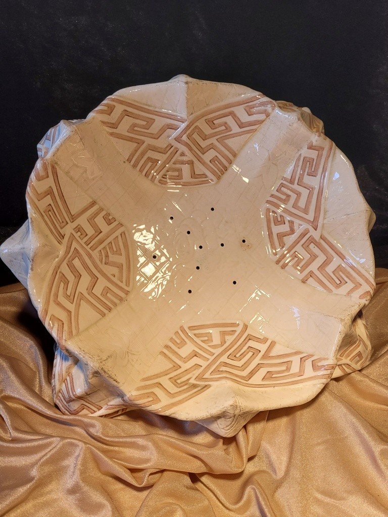 Large "draining" Dish In Trompe - Ceramic Eye From The Art Deco Period