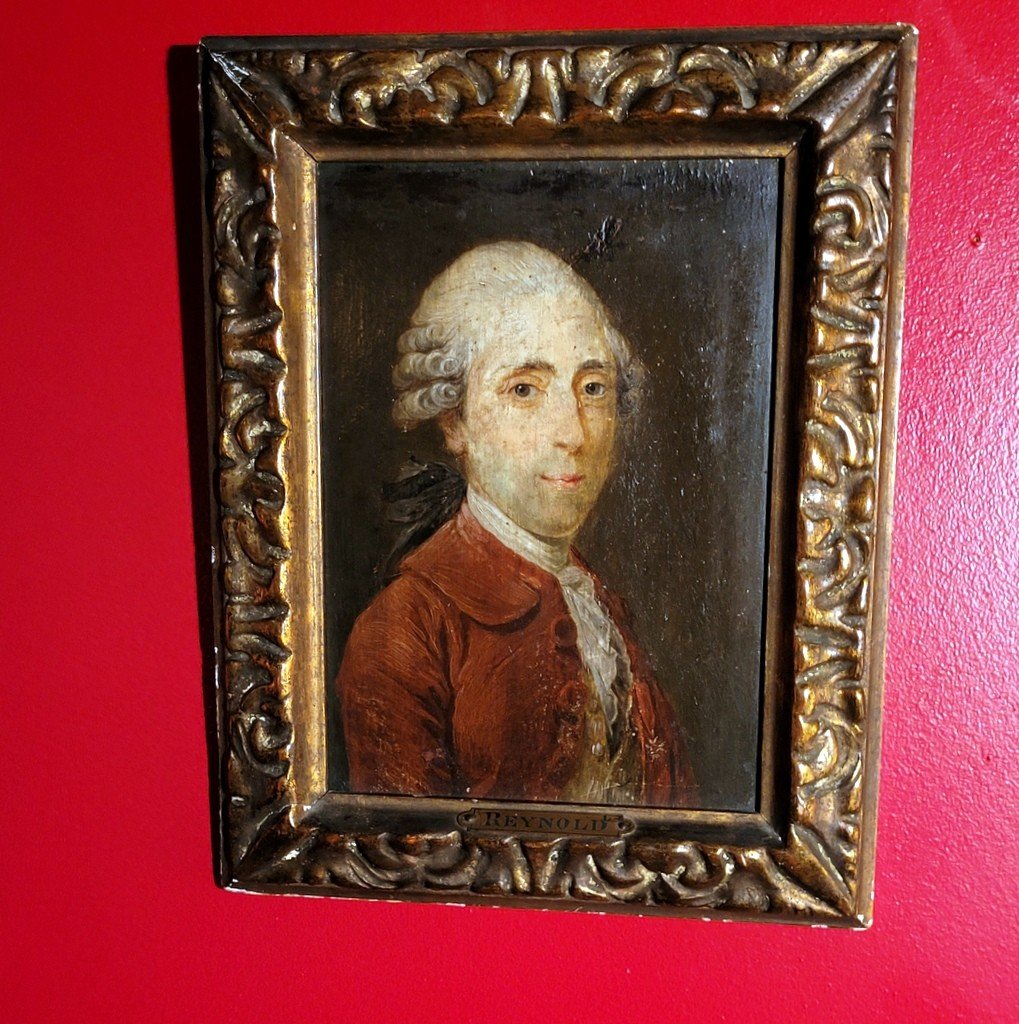 Portrait Of A Noble - Painting On Mahogany - 18th Century